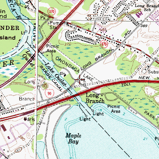 Topographic Map of Long Branch, NY