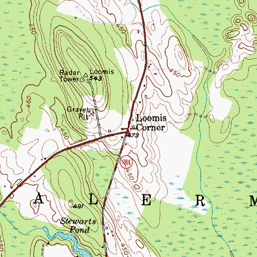 Topographic Map of Loomis Corner, NY