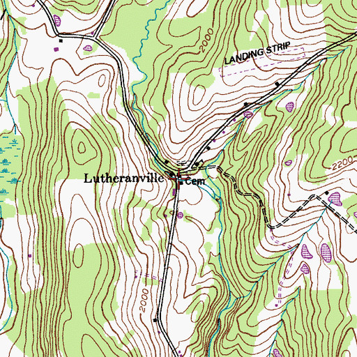 Topographic Map of Lutheranville, NY