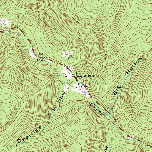 Topographic Map of Luzerne, NY