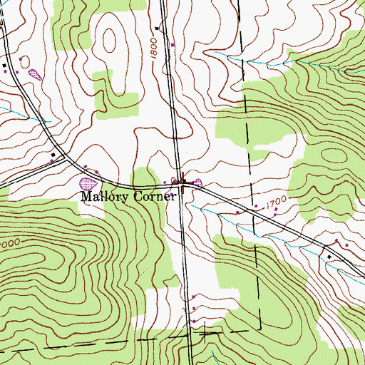 Topographic Map of Mallory Corner, NY