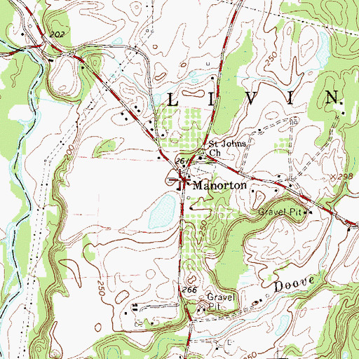 Topographic Map of Manorton, NY