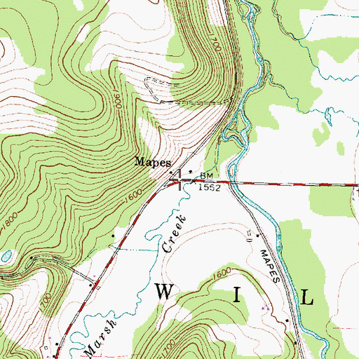 Topographic Map of Mapes, NY