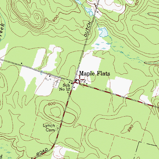 Topographic Map of Maple Flats, NY