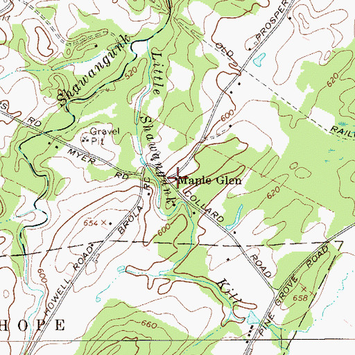 Topographic Map of Maple Glen, NY