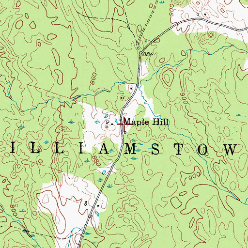 Topographic Map of Maple Hill, NY