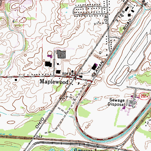 Topographic Map of Maplewood, NY