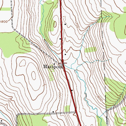 Topographic Map of Mariposa, NY