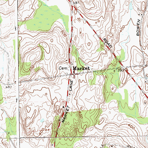 Topographic Map of Market, NY