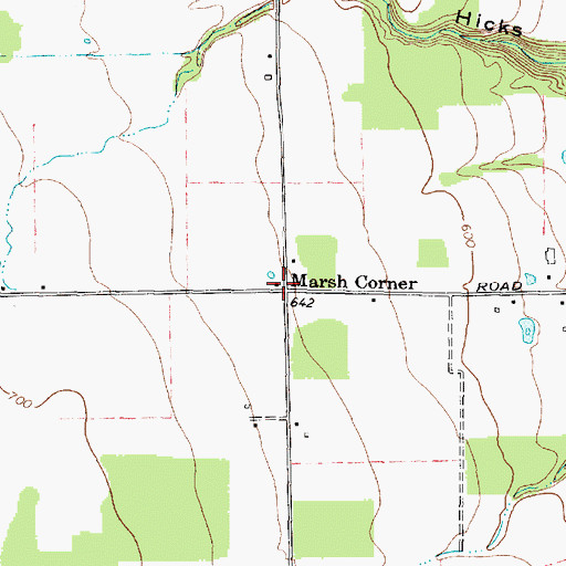 Topographic Map of Marsh Corner, NY
