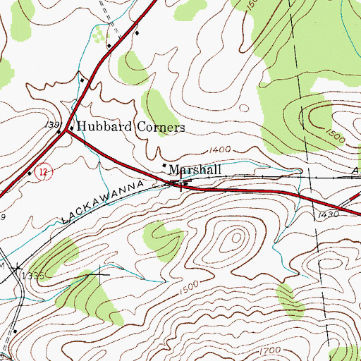 Topographic Map of Marshall, NY