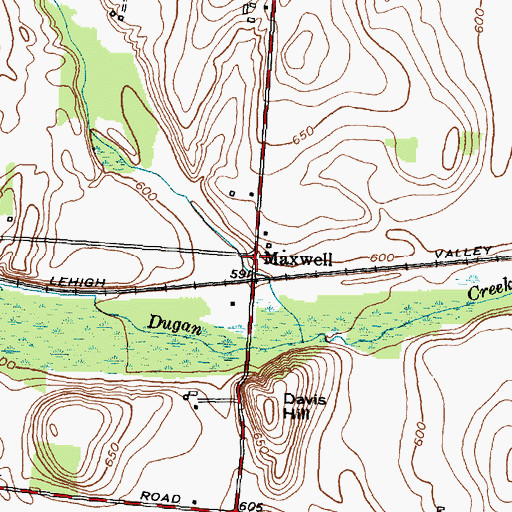 Topographic Map of Maxwell, NY