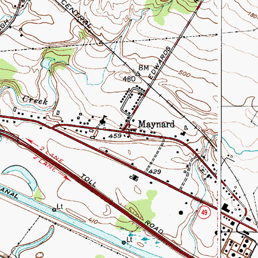 Topographic Map of Maynard, NY