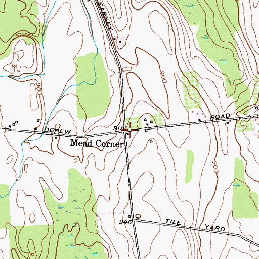 Topographic Map of Mead Corner, NY