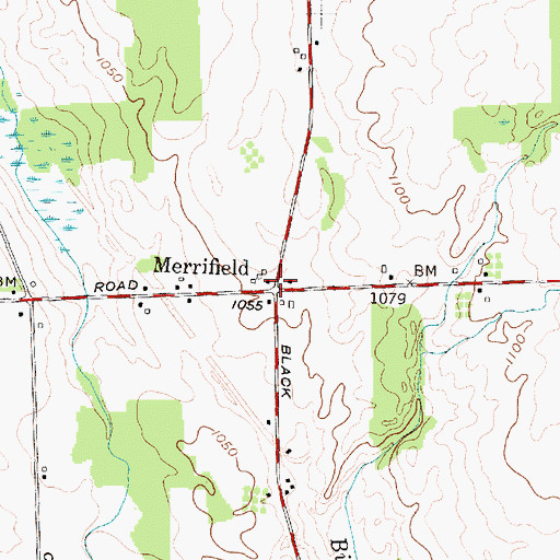 Topographic Map of Merrifield, NY