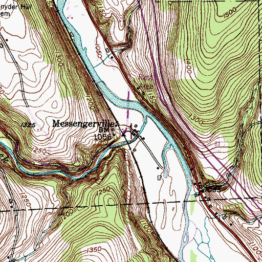 Topographic Map of Messengerville, NY