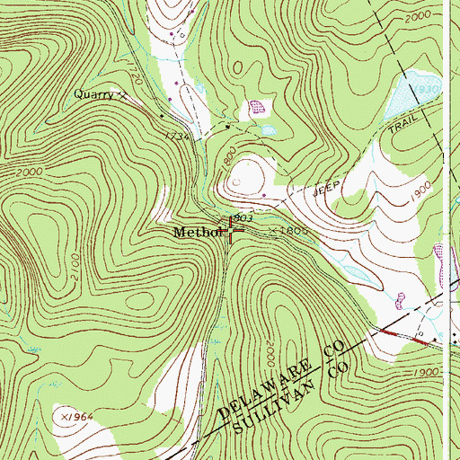 Topographic Map of Methol, NY