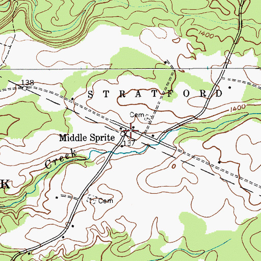 Topographic Map of Middle Sprite, NY