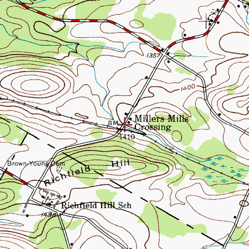 Topographic Map of Millers Mills Crossing, NY