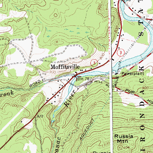 Topographic Map of Moffitsville, NY