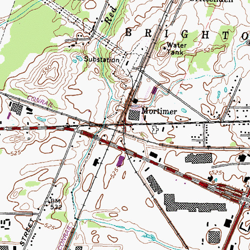 Topographic Map of Mortimer, NY