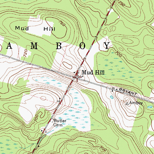 Topographic Map of Mud Hill, NY