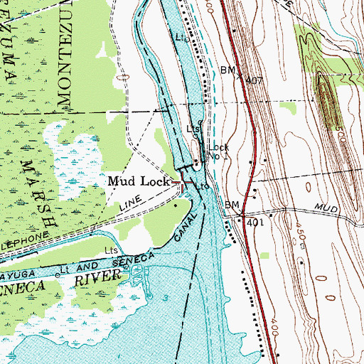Topographic Map of Mud Lock, NY