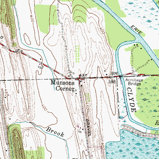Topographic Map of Munsons Corner, NY