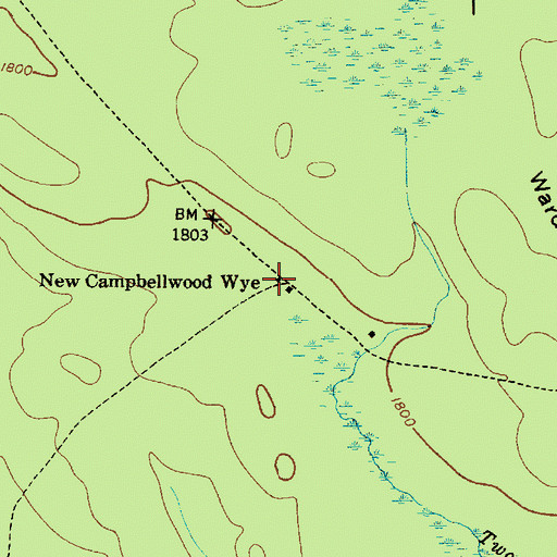 Topographic Map of New Campbellwood Wye, NY