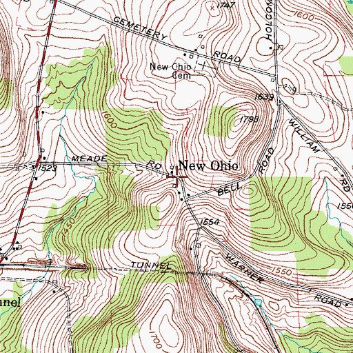 Topographic Map of New Ohio, NY