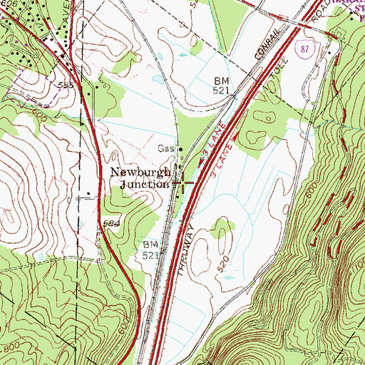Topographic Map of Newburgh Junction, NY