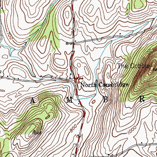 Topographic Map of North Cambridge, NY