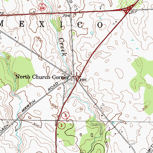 Topographic Map of North Church Corner, NY
