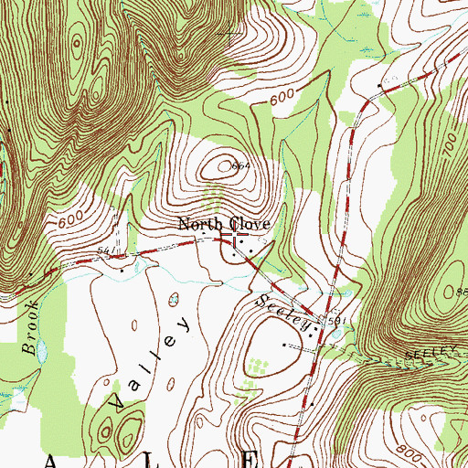 Topographic Map of North Clove, NY