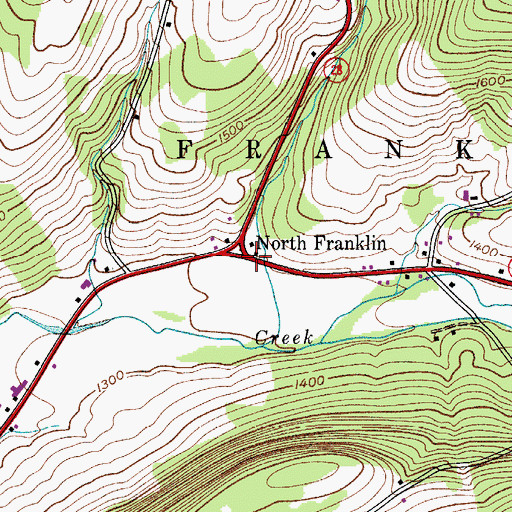 Topographic Map of North Franklin, NY