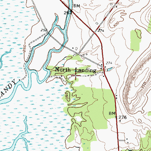 Topographic Map of North Landing, NY