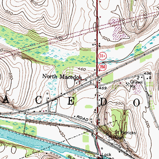 Topographic Map of North Macedon, NY