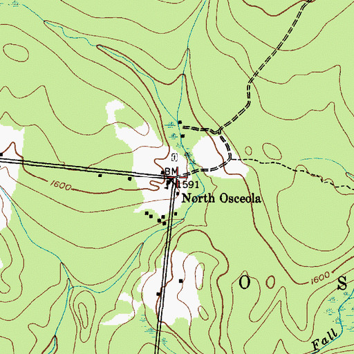 Topographic Map of North Osceola, NY