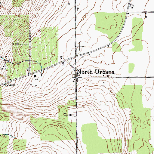Topographic Map of North Urbana, NY