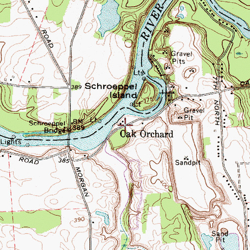 Topographic Map of Oak Orchard, NY
