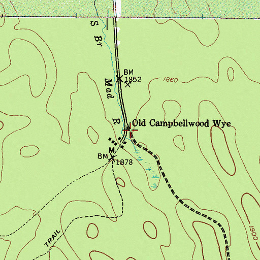 Topographic Map of Old Campbellwood Wye, NY