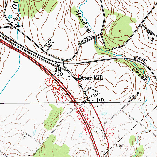 Topographic Map of Otter Kill, NY