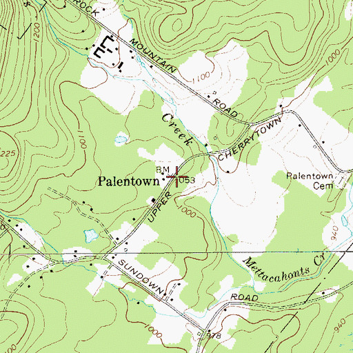 Topographic Map of Palentown, NY