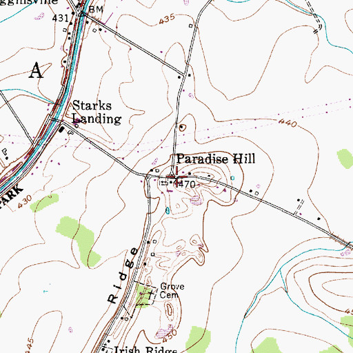 Topographic Map of Paradise Hill, NY