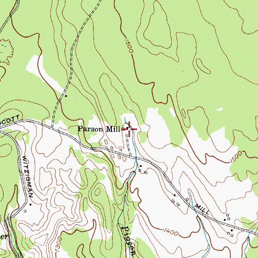 Topographic Map of Parson Mill, NY