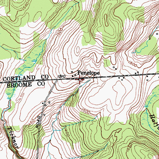 Topographic Map of Penelope, NY