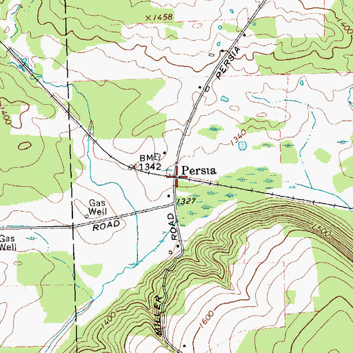 Topographic Map of Persia, NY