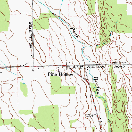 Topographic Map of Pine Hollow, NY