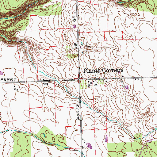 Topographic Map of Plants Corner, NY