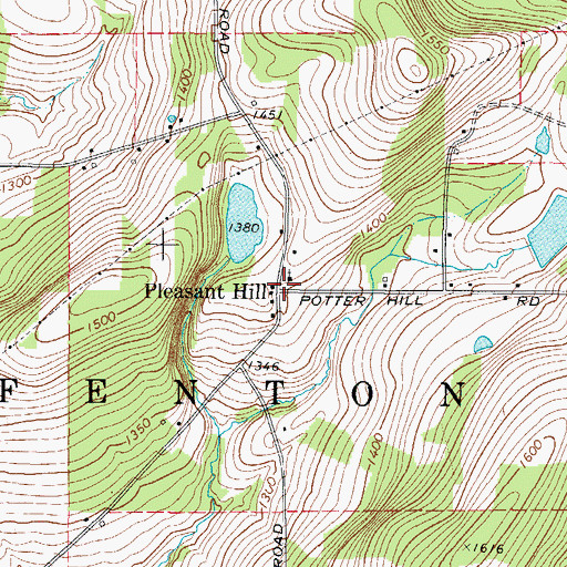 Topographic Map of Pleasant Hill, NY